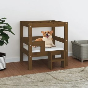 Κρεβάτι Σκύλου Μελί 55,5x53,5x60 εκ. από Μασίφ Ξύλο Πεύκου