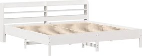 vidaXL Σκελετός Κρεβ. Χωρίς Στρώμα Λευκό 200x200 εκ Μασίφ Πεύκο