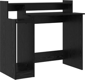 vidaXL Γραφείο με ράφι Μαύρη Οξυά 97 x 45 x 90 εκ. Επεξεργασμένο ξύλο