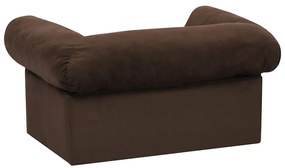 vidaXL Καναπές - Κρεβάτι Σκύλου με Συρτάρι Καφέ 75x50x38 εκ. Βελουτέ