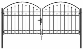 vidaXL Πύλη Φράχτη Άλλο Γκρι 300 x 125 cm Ατσάλι