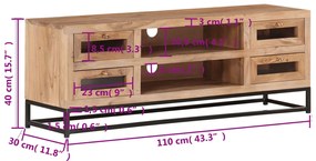 vidaXL Έπιπλο Τηλεόρασης 110 x 30 x 40 εκ. από Μασίφ Ξύλο Ακακίας