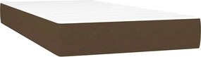 vidaXL Κρεβάτι Boxspring με Στρώμα &amp; LED Σκ.Καφέ 120x190εκ. Υφασμάτινο