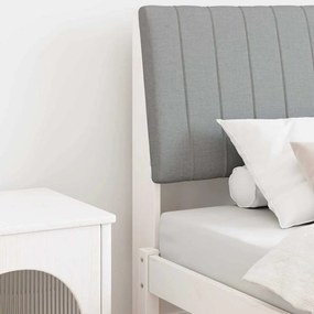 vidaXL Ταπετσαρισμένο κεφαλάρι Ανοιχτό γκρι 90 cm Στερεά ξυλεία πεύκου