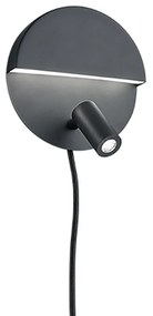 Mario Μοντέρνο Φωτιστικό Τοίχου με Ενσωματωμένο LED και Θερμό Λευκό Φως σε Μαύρο Χρώμα Πλάτους 16cm Trio Lighting 222370232