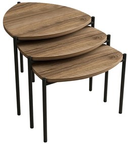 Ζιγκόν Lenny (Σετ 3Τμχ) 506MNR1225 45x45x45/40/35cm Walnut