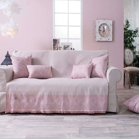 Ριχτάρι Amalfi 06 Pink Teoran Διθέσιο 180x250cm Βαμβάκι-Πολυέστερ