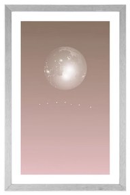 Αφίσα με παρπαστού Φεγγάρι σε απαλούς τόνους - 20x30 silver