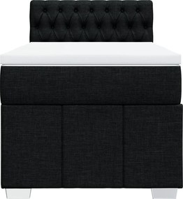 vidaXL Κρεβάτι Boxspring με Στρώμα Μαύρο 80 x 200 εκ. Υφασμάτινο