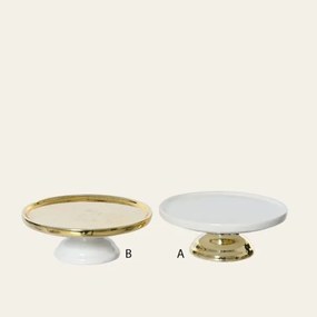 Beauty Home ΠΟΡΣΕΛΑΝΙΝΗ ΤΑΡΤΙΕΡΑ 22 x 11,5 cm ΧΡΥΣΟ – ΛΕΥΚΟ  Α