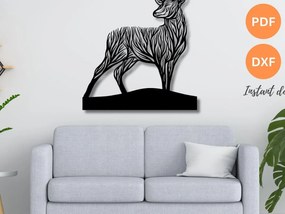 Intra απο ξύλο plywood 3mm-4mm πάχος - κοπής με λέιζερ Deer Wall Art DFX Δίασταση 40x50 cm INTRAFABR-109923455