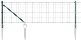 vidaXL Euro Fence με 13 Σημαδεμένους Στύλους 0.8x25 μ Γαλβανισμένο Μέταλλο Πράσινο