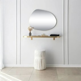 Stewehome Καθρέφτης τοίχου με χρυσό περίγραμμα 55x75 cm