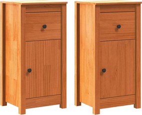 vidaXL Πλαϊνό γραφείο 2 pcs Κερωτό καφέ 39 x 34,5 x 80 εκ