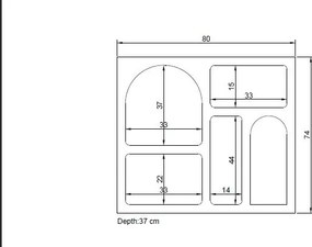 Κονσόλα Λευκό FLEPUE 80x37x74
