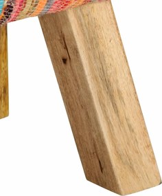 vidaXL Πάγκος Πολύχρωμος 160 εκ. Ύφασμα Chindi και Μασίφ Ξύλο Μάνγκο