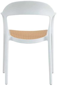 Πολυθρόνα Ember pakoworld με UV protection PP μπεζ- λευκό 52.5x56.5x81εκ.