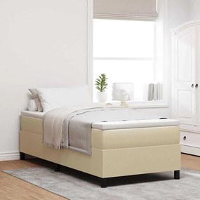 vidaXL Κρεβάτι Box Spring Ανοιχτό Πράσινο Γκρι 90x200 εκ Ύφασμα Κορντουρόι