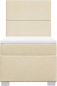 vidaXL Κρεβάτι Boxspring με Στρώμα Κρεμ 80 x 200 εκ. Υφασμάτινο