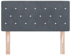 vidaXL Προσκέφαλο LED Κρυστάλλινο κουμπί Σκοτεινό γκρι 90 εκ Βελούδο