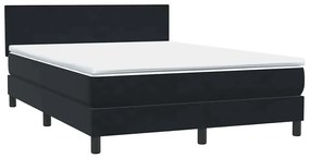 Κρεβάτι Boxspring με Στρώμα Μαύρο 160x210 εκ. Βελούδινο - Μαύρο