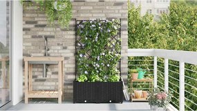 vidaXL Γλάστρα Κήπου 2 τμχ. Μαύρο 80 x 40 x 143 εκ. PP