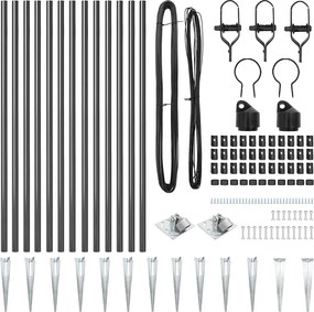 vidaXL Στύλος Περιφράξεων 13 pcs Γκρι Ατσάλι