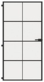 Εσωτερική Πόρτα Μαύρη 102,5x201,5 εκ. Ψημένο Γυαλί &amp; Αλουμίνιο - Μαύρο