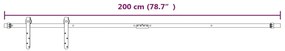 vidaXL Μηχανισμός Συρόμενης Πόρτας Μίνι Λευκή 200 εκ. Ανθρακοχάλυβας