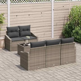 vidaXL Σετ Καναπέ Κήπου με μαξιλάρι 6 pcs Γκρι 55 x 55 x 37 εκ