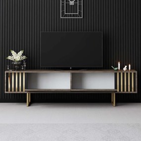Έπιπλο Τηλεόρασης Καρυδί / Χρυσό DUGE 180x30x18