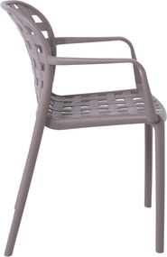 DENON Πολυθρόνα Στοιβαζόμενη PP-UV Καφέ Mocha   1τμχ