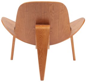 Πολυθρόνα Vilma pakoworld PU μαύρο- plywood καρυδί 90x76.5x74.5εκ
