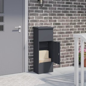 vidaXL Θυρίδα Πακέτων Ανθρακί 44.5 x 29 x 110.5 εκ Ατσάλι