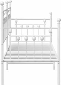 vidaXL Σκελετός κρεβατιού ημέρας Λευκό 75 x 190 cm Ατσάλι