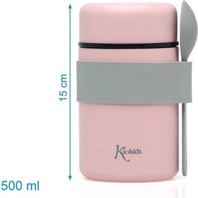 Βρεφικό Θερμός Φαγητού 500ml + Κουτάλι Kiokids Ροζ 3598