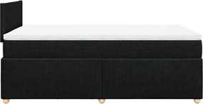 vidaXL Κρεβάτι Boxspring με Στρώμα Μαύρο 120x190 εκ. Υφασμάτινο
