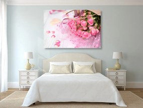 Εικόνα μπουκέτο με ροζ τριαντάφυλλα