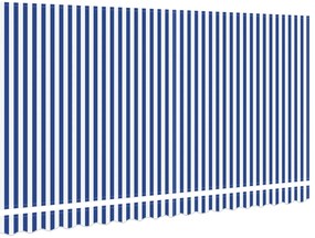 vidaXL Ανταλλακτικό ύφασμα τέντας  για πλαίσιο 4x2 μ Μπλε και Λευκή