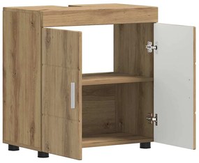 vidaXL Ντουλάπα νιπτήρα μπάνιου με πόρτα artisan δρυς 60 x 34 x 63 εκ