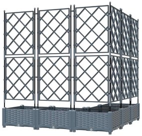 vidaXL Κηποτινάκι με Τρέλα 5 pcs Ανοιχτό γκρι 120 x 120 x 125.5 εκ. PP