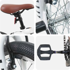 vidaXL BMX Ποδήλατο 16 ίντσες για παιδιά 5-8 ετών Λευκό