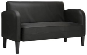 καναπές Loveseat Μαύρο 110 cm Faux Leather - Μαύρο