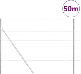 vidaXL Φράχτης Συρμάτινου Φράχτη 50 x 1,4 μ Γαλβανισμένος Χάλυβας