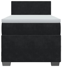 vidaXL Κρεβάτι Boxspring με Στρώμα Μαύρο 100x200 εκ. Βελούδινο