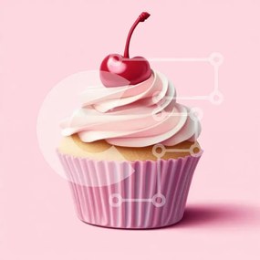 Intra Συλλεκτικό Ξύλινο Παζλ Plywood  4mm - Λαχταριστό cupcake με κεράσι από πάνω Σε Ξύλινο Κουτί - Διαστάσεις: 10x10 cm – 25 κομμάτια