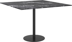 vidaXL Επιφάνεια Τραπεζιού Μαύρη 60x60εκ 6 χιλ Ψημ. Γυαλί Μαρμ. Σχέδιο