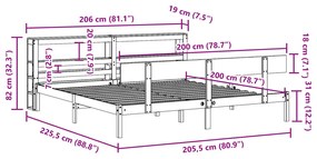 ΣΚΕΛΕΤΟΣ ΚΡΕΒ. ΧΩΡΙΣ ΣΤΡΩΜΑ ΛΕΥΚΟ 200X200 ΕΚ ΜΑΣΙΦ ΠΕΥΚΟ 3305809