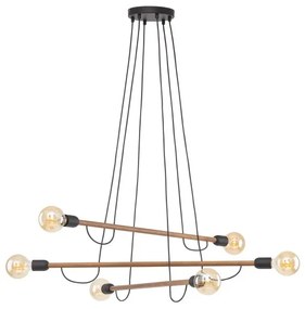 Κρεμαστό Φωτιστικό Οροφής 6xE27 15W IP20 Μαύρο Helix 4950 TK Lighting-4950-Μαύρο 4950