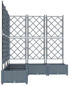 vidaXL Γλάστρα Κήπου με Τρέλα 5 τεμ Ανοιχτό Γκρι 120x120x125.5 εκ